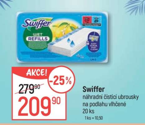 Swiffer náhradní čisticí ubrousky na podlahu vlhčené 20 ks