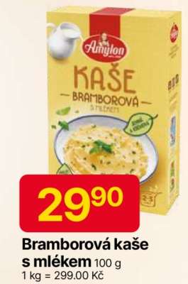 Bramborová kaše s mlékem