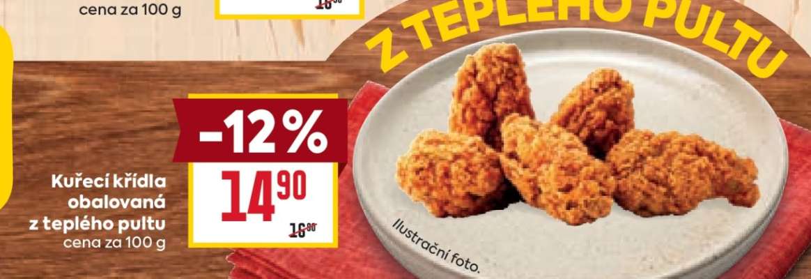 Kuřecí křídla obalovaná z teplého pultu
