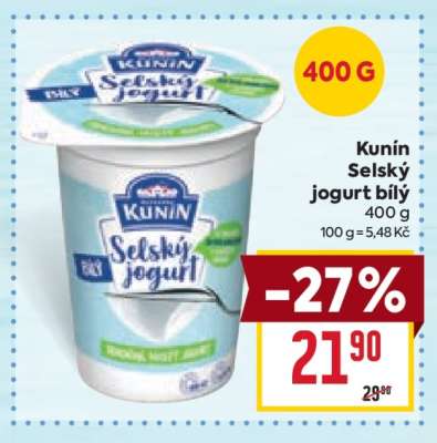 Kunín Selský jogurt bílý