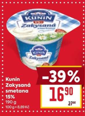 Kunín Zakysaná smetana 15%