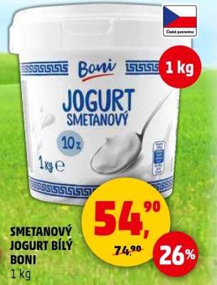 SMETANOVÝ JOGURT BÍLÝ BONI