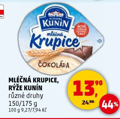 MLÉČNÁ KRUPICE, RÝŽE KUNÍN