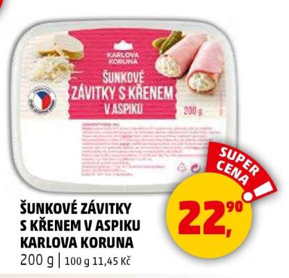 ŠUNKOVÉ ZÁVITKY S KŘENEM V ASPIKU KARLOVA KORUNA