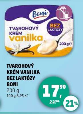 TVAROHOVÝ KRÉM VANILKA BEZ LAKTÓZY BONI