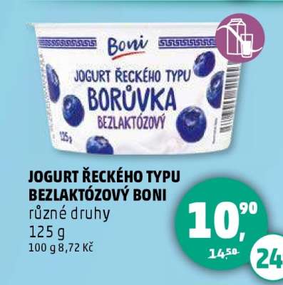 JOGURT ŘECKÉHO TYPU BEZLAKTÓZOVÝ BONI