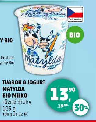 TVAROH A JOGURT MATYLDA BIO MILKO