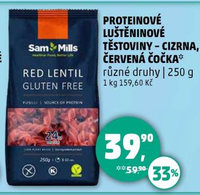 Proteinové luštěninové těstoviny – cizrna, červená čočka