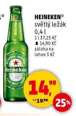 Heineken světlý ležák,
