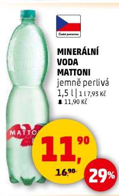 MINERÁLNÍ VODA MATTONI jemně perlivá