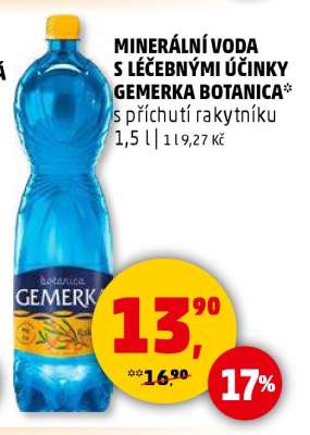MINERÁLNÍ VODA GEMERKA BOTANICA