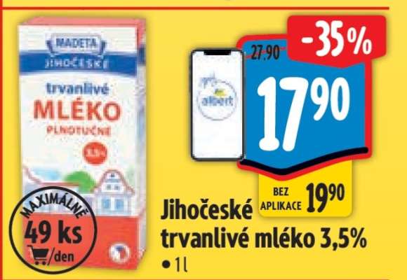 Jihočeské Trvanlivé mléko 3,5%