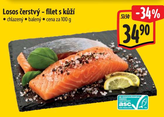 Losos čerstvý – filet s kůží
