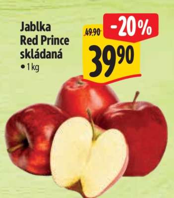 Jablka Red Prince skládaná