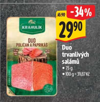 Duo trvanlivých salámů