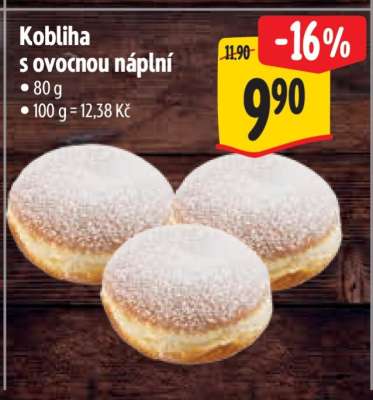 Kobliha s ovocnou náplní*