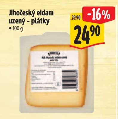 Jihočeský Eidam uzený plátky