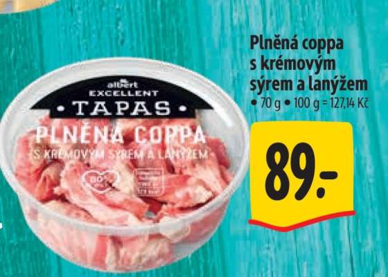Plněná coppa s krémovým sýrem a lanýžem