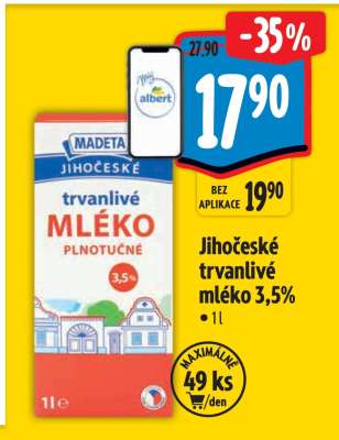 Jihočeské Trvanlivé mléko 3,5%