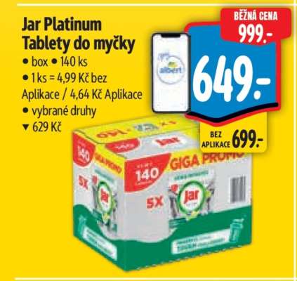 Jar Platinum tablety do myčky
