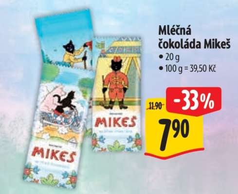Mléčná čokoláda Mikeš