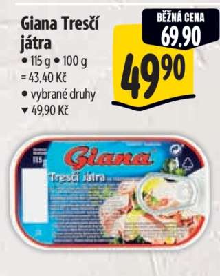 Giana Tresčí játra •