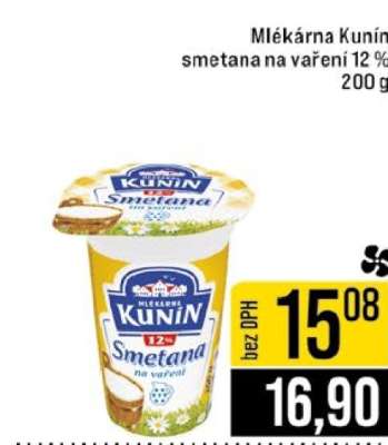 Mlékárna Kunín Smetana na vaření 12%