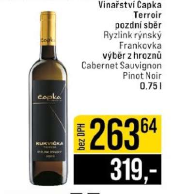 Vinařství Čapka Terroir pozdní sběr