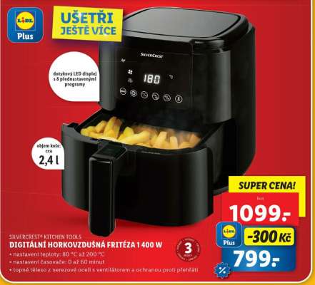 SILVERCREST KITCHEN TOOLS Digitální horkovzdušná fritéza 1400 W