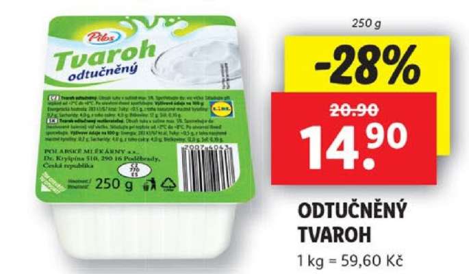 Odtučněný tvaroh,