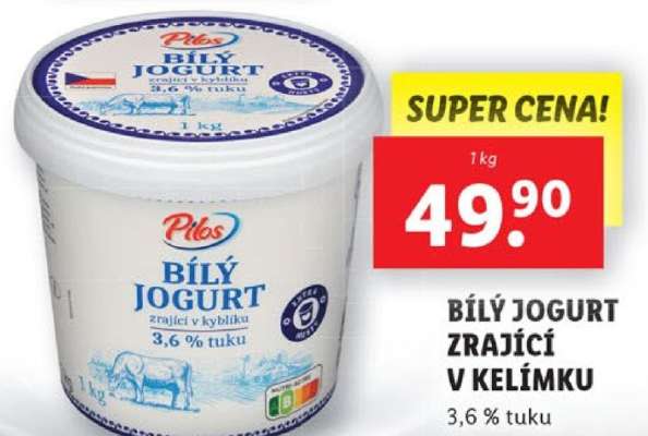 Pilos Bílý jogurt zrající v kelímku