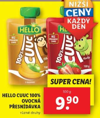HELLO CUUC 100% OVOCNÁ PŘESNÍDÁVKA