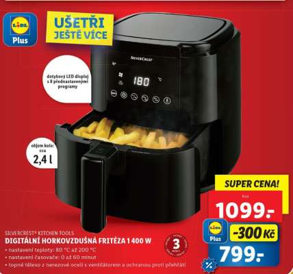 SILVERCREST® KITCHEN TOOLS DIGITÁLNÍ HORKOVZDUŠNÁ FRITÉZA 1400 W