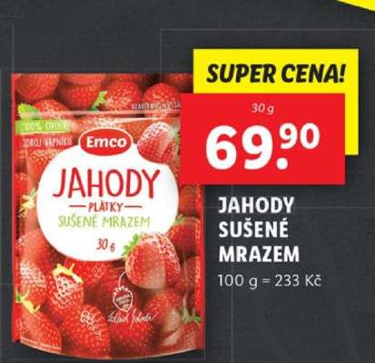 Emco Jahody plátky sušené mrazem 30 g