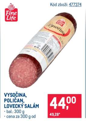 VYSOČINA, POLIČAN, LOVECKÝ SALÁM