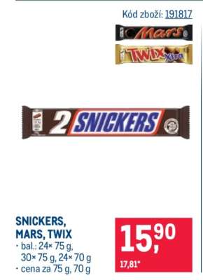 Snickers, Mars, Twix