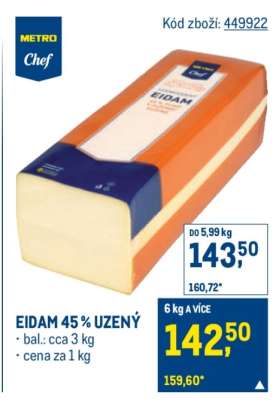 Eidam 45 % uzený