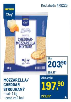 MOZZARELLA/CHEDDAR STROUHANÝ