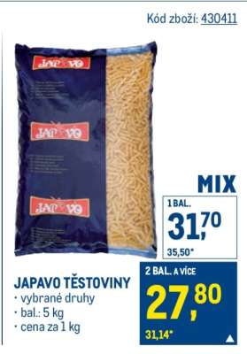 Japavo těstoviny