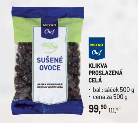 Klikva proslazená celá