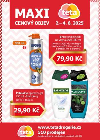 Leták Teta drogerie - 2.6.2025 - 4.6.2025.