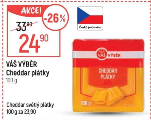 Váš výběr Cheddar plátky