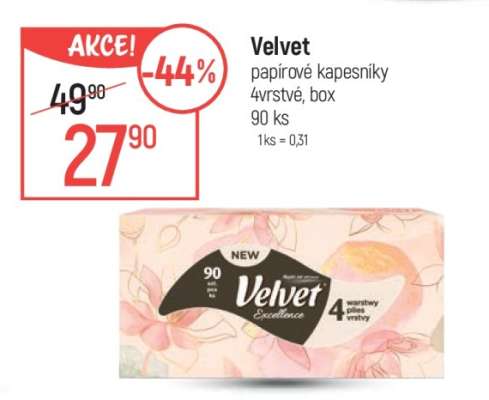 VELVET Papírové kapesníky