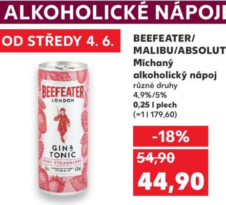 BEEFEATER/MALIBU/ABSOLUT Míchaný alkoholický nápoj