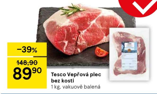 Tesco Vepřová plec bez kosti