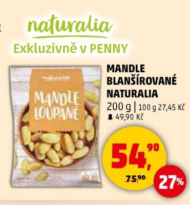 MANDLE BLANŠÍROVANÉ NATURALIA
