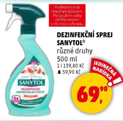 DEZINFEKČNÍ SPREJ SANYTOL