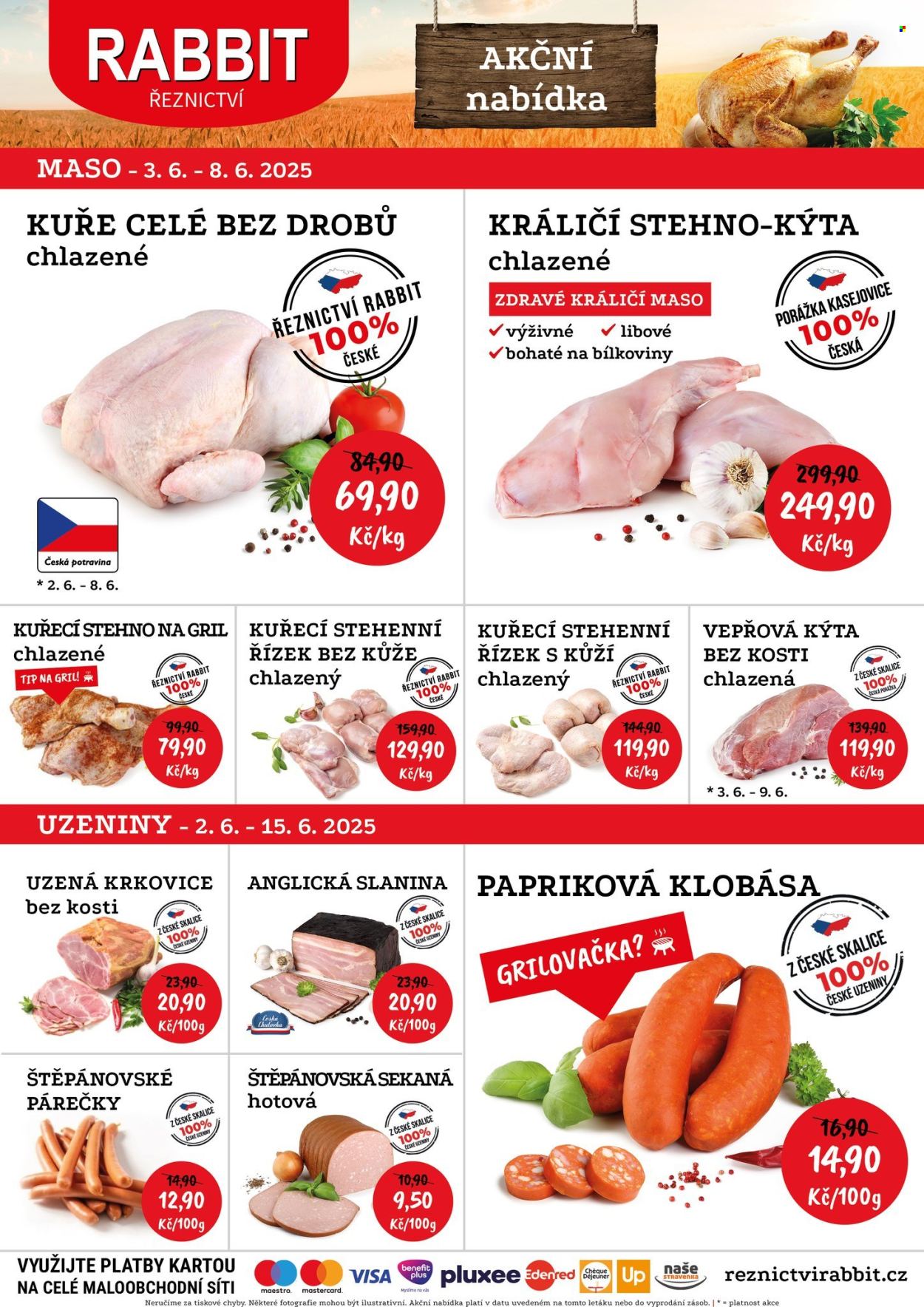 Leták RABBIT řeznictví - 3.6.2025 - 8.6.2025. Strana 1