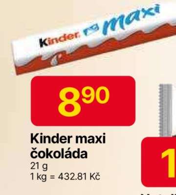 KINDER MAXI ČOKOLÁDA