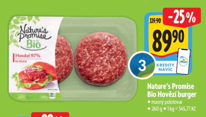 Nature’s Promise Bio Hovězí burger